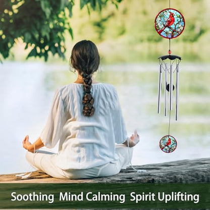 Wind Chimes for Outside 26" Cardinal Wind Chimes Outdoor Home Patio Garden Decor Windchimes Outdoors Gift Ideas for Women Mom Grandma Sisters