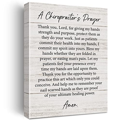 Motivational Chiropractor Wall Art Decor a Chiropractor's Prayer Canvas Print Farmhouse Framed Painting for Home Office Wall & Tabletop Decor - color: AC