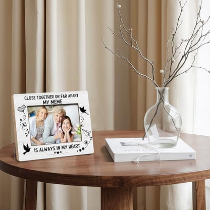 Meme Grandma Memorial Gifts Picture Frames 5x7, Sympathy Bereavement Gifts for Loss of Grandmother, My Meme Is Always in My Heart Grandmother Memory Picture Photo Frame - color: Jn 4