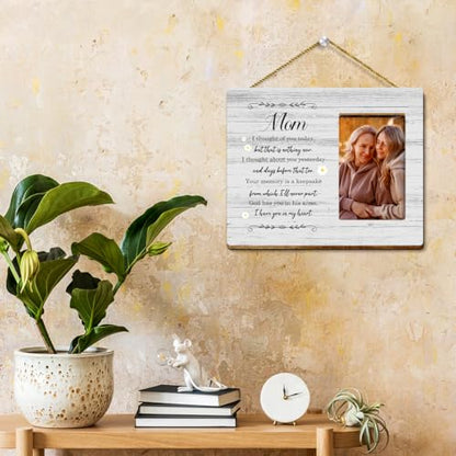 Memorial Picture Frame for Loss of Mom,Memory Gifts Sympathy Gifts Condolences Gift for Loss of Mother,I Thought of You Today Mom Wood Picture Frame - style: Mom-2