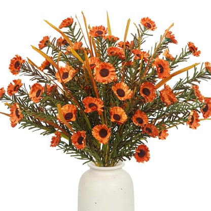 4 Bundles Fall Cemetery Flowers for Grave, Fall Flowers Artificial - color: Fall-4pcs