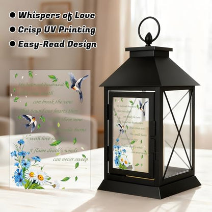 Memorial Candle Lantern with Flickering LED Candle and Remote Control Bereavement Sympathy Gifts in Memory for Loss of Husband Remembrance Gift (Husband) - color: Husband