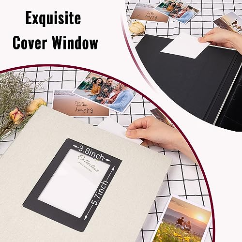 Linen Photo Album 4x6 Large Capacity 1000 Pockets Pictures Fabric Cover Books Albums Wedding School Family Anniversary Baby Memory Engagement Travel Albums(Beige, 1000 Pockets) - color: Beige, size: 1000 Pockets