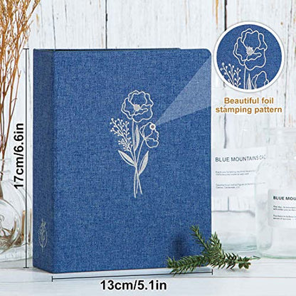 Lanpn Photo Album 4x6 50 Pictures 2 Packs, Small Mini Capacity Linen Photo Book Sets, Each Pack Holds 100 Top Loader Vertical Only Picture for Kids Boy Girls Blue - color: Blue, size: 50 Pockets/2PK