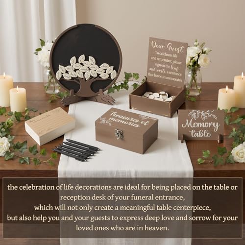 Amyhill Celebration of Life Favors Memory Guest Book, Tree, Brown - style: Tree