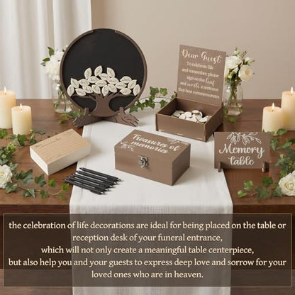 Amyhill Celebration of Life Favors Memory Guest Book, Tree, Brown - style: Tree