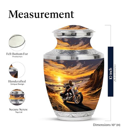 Motorcycle Urn for Ashes Adult Male 10" Large Urn for Ashes, Funeral Gift - size: TAS-10 Inch, 1 Pc