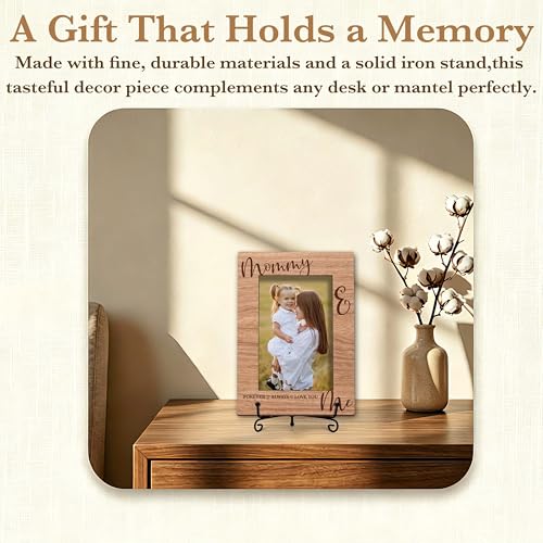 Mom Picture Frame, Mommy And Me Photo Frame, Best Mom Gift, Mother's Day Birthday Gift, 4x6 Wood Desk Frame - L09 - style: mommy and me