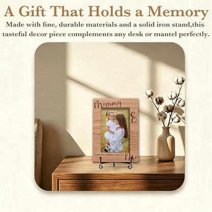 Mom Picture Frame, Mommy And Me Photo Frame, Best Mom Gift, Mother's Day Birthday Gift, 4x6 Wood Desk Frame - L09 - style: mommy and me
