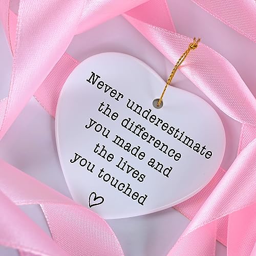 Jocidea Positive Quote Keepsake - Thinking of You Gift - Tough Times Gift - Ceramic Heart Keepsake - Thank You Present - color: Never Underestimate