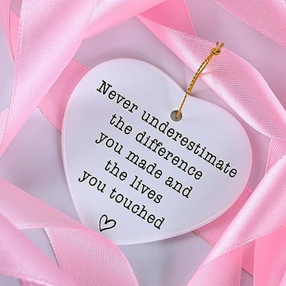 Jocidea Positive Quote Keepsake - Thinking of You Gift - Tough Times Gift - Ceramic Heart Keepsake - Thank You Present - color: Never Underestimate
