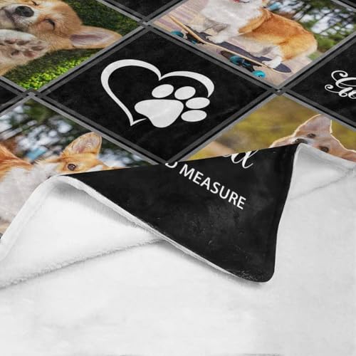 LOSARON Personalized Pet Memorial Blanket, Custom Sympathy Blankets Throws for Loss of Mother Father Grandma Grandpa Wife Husband Dog Grave Blankets for Cemetery Bereavement Gifts - color: 6 Photo Collage-4
