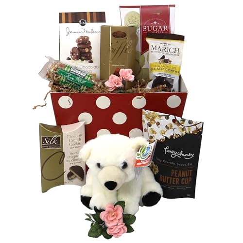 Gift Basket Village Hugs Gift Basket: Gourmet Snacks & Plush for Birthdays, Holidays, Sympathy - Handcrafted in USA, 10.5x6x12