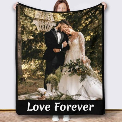 Newcos Custom Couple Blankets with Photos Customized Picture Love Forever Blankets Personalized Blanket for Adult Valentines Day Gift for Him Girlfriend Boyfriend - color: Pattern 01