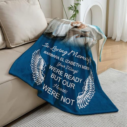 Vsmoedb Custom Memorial Blanket with Pictures for Loss of Loved One - color: Select08