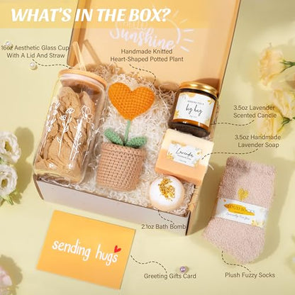 Get Well Gifts for Women, Sympathy and After Surgery Recovery Gifts | Hugs & Healing Luxury Birthday & Care Package for Her, Thinking of You Cancer Care Gifts for Women Mom Her Wife Friend Sister