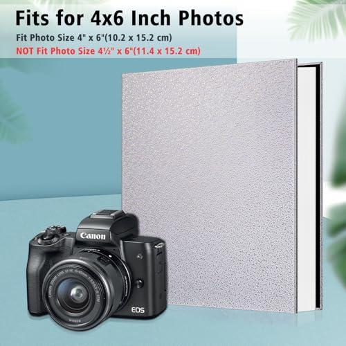 Fintie Photo Album 4x6 Photos - 600 Pockets Large Capacity Albums Book | Vegan Leather Cover, 4X6 Picture Keepsakes, Family/Wedding/Travel Memory Book, Baby/Kids/Boys/Girls Gift, White Gold - color: white gold