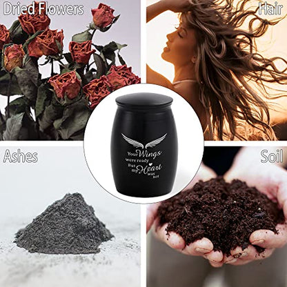 Black Small Keepsake Urn for Ashes Adult Male/Man/Dad/Father