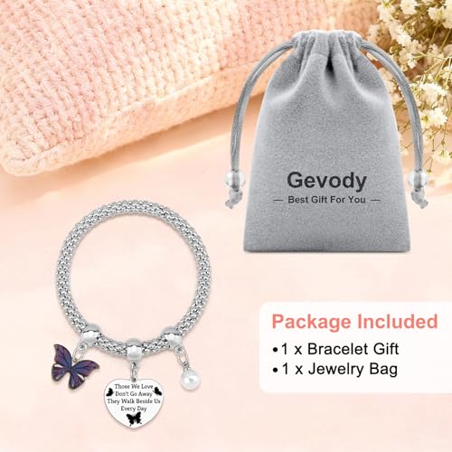 Sympathy Bracelet for Women Butterfly Lover Memorial Bracelets Bereavement Gift for Loss Going Away Gift for Loss of Mom Dad Sister Friend Remembrance Condolence Christmas Mothers Day Stretch Jewelry