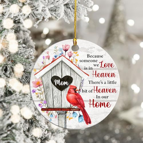 Memorial Gifts for Loss of Mom, Cardinal Christmas Ornaments, Sympathy Gifts for Loss of Mom Christmas Ornaments, Ceramic Double-Side 2.9'' (H22) - color: H22