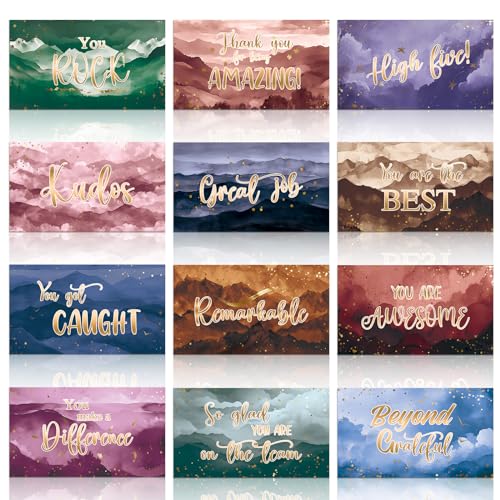 Yeaqee Employee Appreciation Cards Kudos Notes Motivational Blank,Scenery - style: Scenery