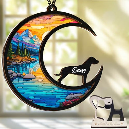 VinaTimes 6'' Dogo Argentino Dog Memorial Suncatcher Personalized Dog Name Ornament Sympathy Gifts for Dog Lovers Pet Bereavement Present Dog Remembrance Keepsake Window Car Hanging SCD-B2-6-18 - color: Dogo Argentino