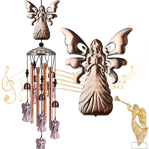 JUNQIU Angel Wind Chimes for Outside, Religious Wind Chimes, Angel Gifts