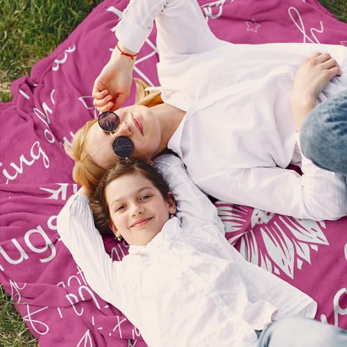 Xutapy Get Well Soon Gifts for Women After Surgery, Hug Blanket 60’’X50’’ | Inspirational/Relaxation Gifts, Spiritual/Motivational/Chemotherapy Must Haves for Women, Breast Cancer Gifts for Women - color: Pink