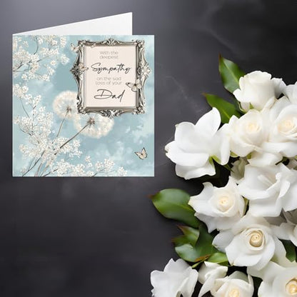 Stuff4 Sympathy Cards, Deepest Sympathy Sad Loss Of Your Dad Card | Sorry Mourning Bereavement Cards for Adults, 5.7 x 5.7 Inch Condolences Thinking of You Card - color: Dad