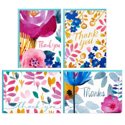 Hallmark Bulk Thank You Cards, Assorted 48-Pack (Watercolor Flowers)