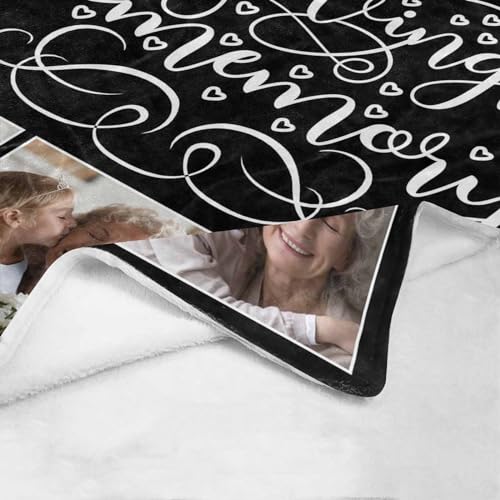 LOSARON Custom Memorial Blanket with Pictures for Loss of Loved Mom Dad Grandma Grandpa in Heaven,Remembrance Gift of Departed Loved Ones - color: 6 Photo Collage-1