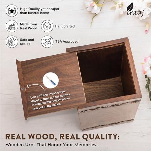 Guitar Wings Wooden Urn for Human Ashes, Medium 115 Cu in, Rosewood - color: Rosewood, size: Medium (115 lbs)