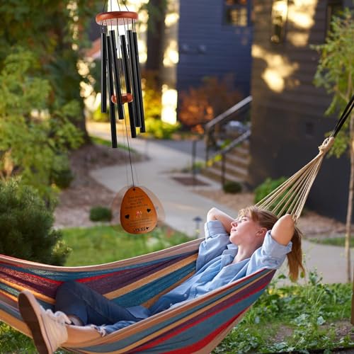 Sympathy Wind Chimes - Deep Tone Memorial Gift for Loss of Loved Ones, Mom, Dad, Husband, Wife, Grandma, Grandfather. Ideal for Outdoor, Garden, Patio, Yard & Home Decor (25.5 Inch)