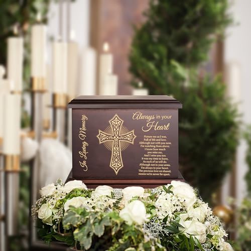 DGDCDV Cremation Urns for Human Ashes Adult Up to 270 LBS | Large Wooden Memorial Urns for Human Ashes Male Female, Burial Funeral Urns Box and Caskets for Ashes Men Women Child