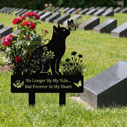 Cat Grave Marker for Cat Cemetery, Metal Yard Memorial, Garden Stake Decoration for Loss of Pet