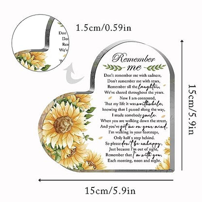 Sympathy Gifts, Acrylic Heart Shape Memorial Paperweight Remembrance Decorations for Loss of Loved One Loss of Grandmother Father Table Remembrance Gifts Bereavement Gift - style: 022