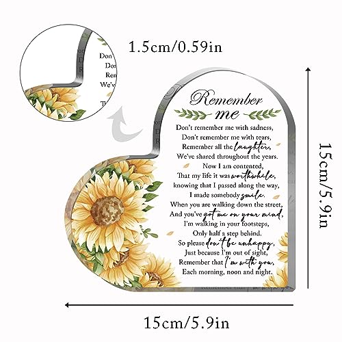 Sympathy Gifts, Acrylic Heart Shape Memorial Paperweight Remembrance Decorations for Loss of Loved One Loss of Grandmother Father Table Remembrance Gifts Bereavement Gift - style: 022