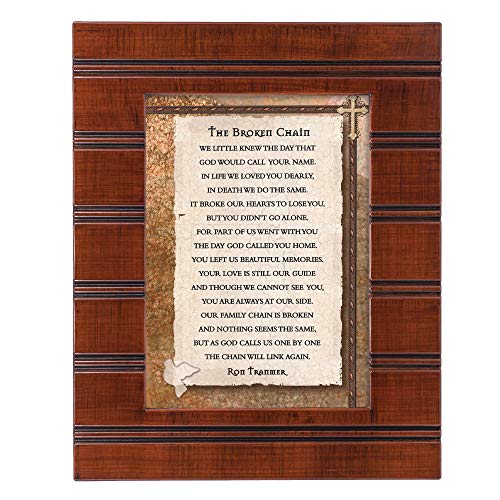 Elanze Designs The Broken Chain Ron Tranmer Bereavement Woodgrain 8 x 10 Beaded Board Picture Frame Plaque