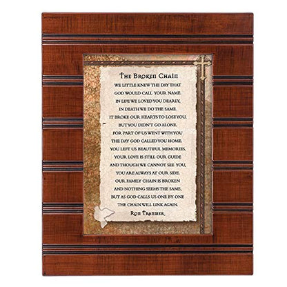 Elanze Designs The Broken Chain Ron Tranmer Bereavement Woodgrain 8 x 10 Beaded Board Picture Frame Plaque