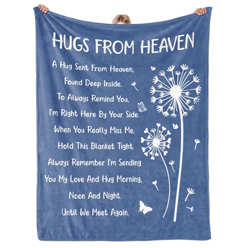 Memorial Gifts, Sympathy Gifts for Loss of Loved One, Blanket 60" x 50" - color: Hugs from Heaven