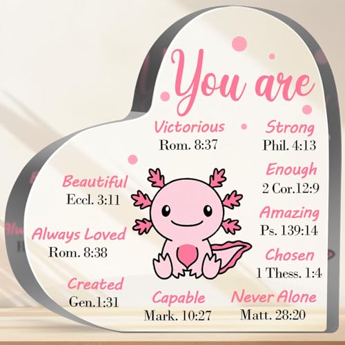Inspirational Motivational Christian Gifts for Women Men You Are Loved Definition Decor Axolotl Positive Decorative Acrylic for Axolotl Lover Friends Coworkers Boss Office School Decor Sign Plaque - style: Axolotl 02
