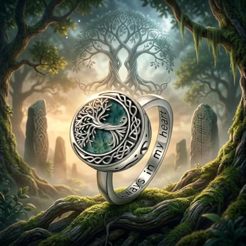 ONEFINITY Tree of Life Rings Celtic Knot Tree of Life Rings Family Tree Jewelry Gifts for Women Men - color: MA-urn