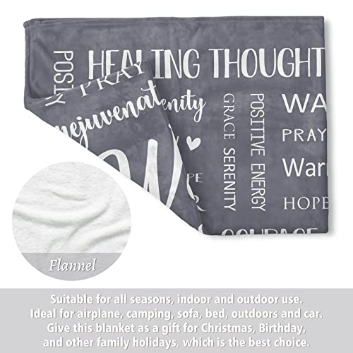 Warm Hugs Healing Blanket, Get Well Gifts for Women Men | Cancer Care, Chemo, After Surgery, Get Well Soon, Thinking of You Gifts, Soft Throw Blanket 60" x 80'' - color: Grey, size: 60"x80"