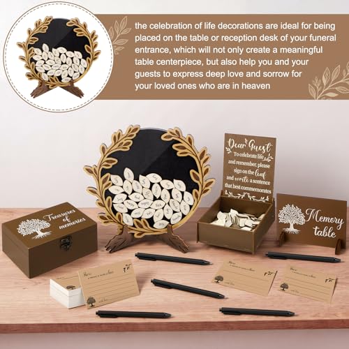 Amyhill Celebration of Life Favors Memory Guest Book, Laurel Wreath, Brown - style: Laurel Wreath