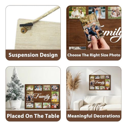 Family Photo Board, Collage Photo Hanging Display Picture Board - color: Family