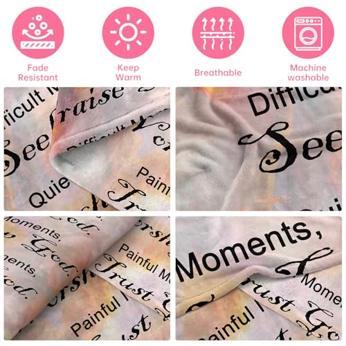 COMFAR Christian Multicolor Letter Print Throw Blanket, 50" x 60" - color: Bible1, size: 50" x 60"