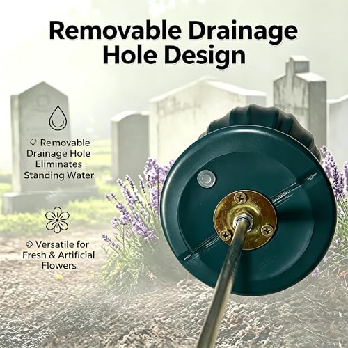 Cemetery Vases with Spikes,Grave Vases for Cemetery with Metal Spikes and Drainage Holes,Grave Flower Holder for Headstones Memorial Gifts Loss of Loved One - color: Blue
