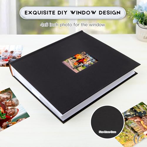 Photo Album 4x6 Vertical 600 Photos with Writing Space, Black - color: Black