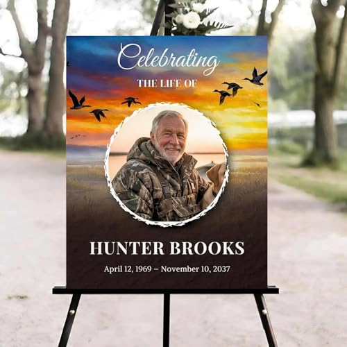 Sky Funeral Welcome Sign, Celebration of Life Welcome Sign, in Loving Memory Sign, Celebration of Life, Celebration of Life Sign, Memorial Sign with Photo,Funeral Welcome Sign #a2 - color: Version #24