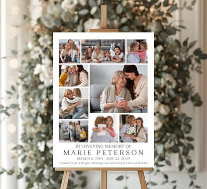 Custom Funeral Welcome Sign with Photo, Memorial Yard Sign, Celebration of Life Welcome Board, Personalized Remembrance Sign for Funeral Service - CCTC07 - color: Background #07